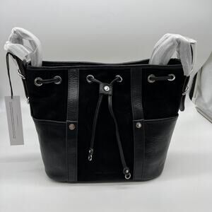 Aimee Kestenberg About Town Suede Drawstring Bags Black